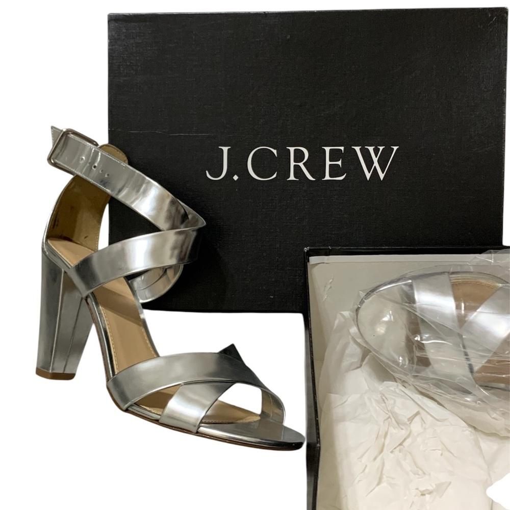 J CREW Mari Metallic Heels Sz 9